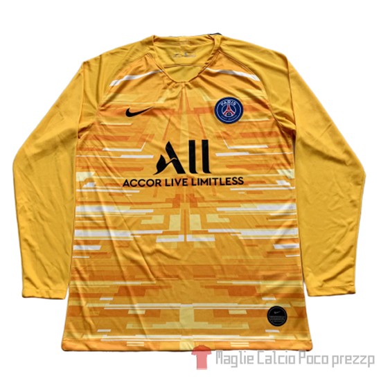 Maglia Paris Saint-Germain Portiere Manica Lunga 2019/2020 Giallo - Clicca l'immagine per chiudere